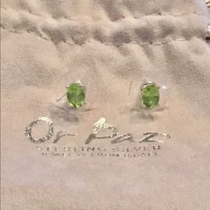 Or Paz Sterling Silver Peridot Studs NWT